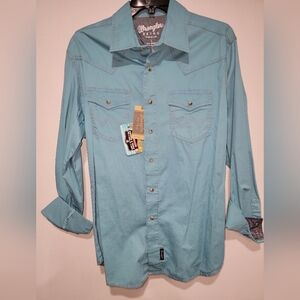 Wranglers retro pearl snap top size large men